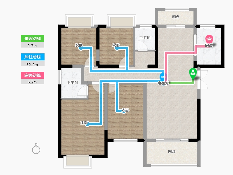 湖南省-长沙市-国欣向荣府-112.74-户型库-动静线