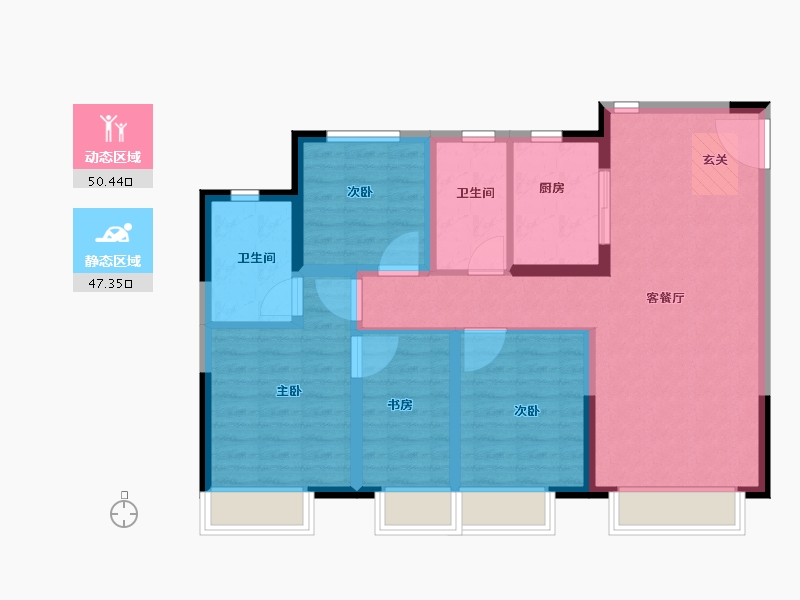 天津-天津市-保利·拾光年-87.20-户型库-动静分区