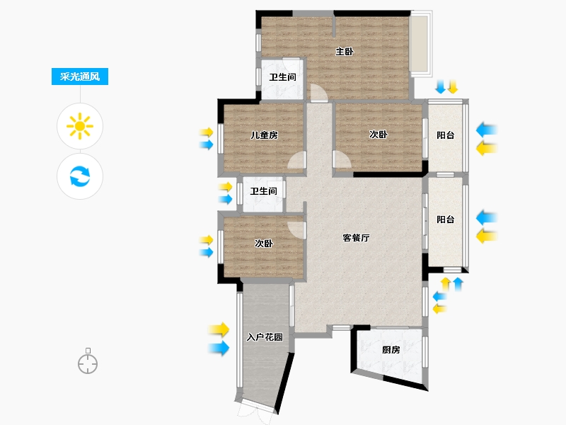 贵州省-黔南布依族苗族自治州-伯爵玉水华府-137.00-户型库-采光通风