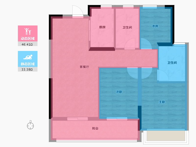 浙江省-湖州市-绿城晓园-71.20-户型库-动静分区