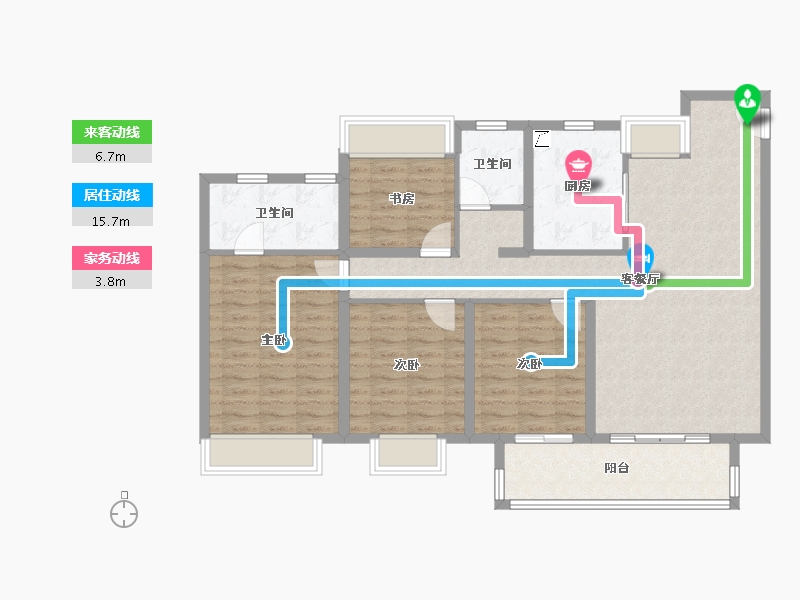 江苏省-镇江市-万科翡翠公园-110.40-户型库-动静线