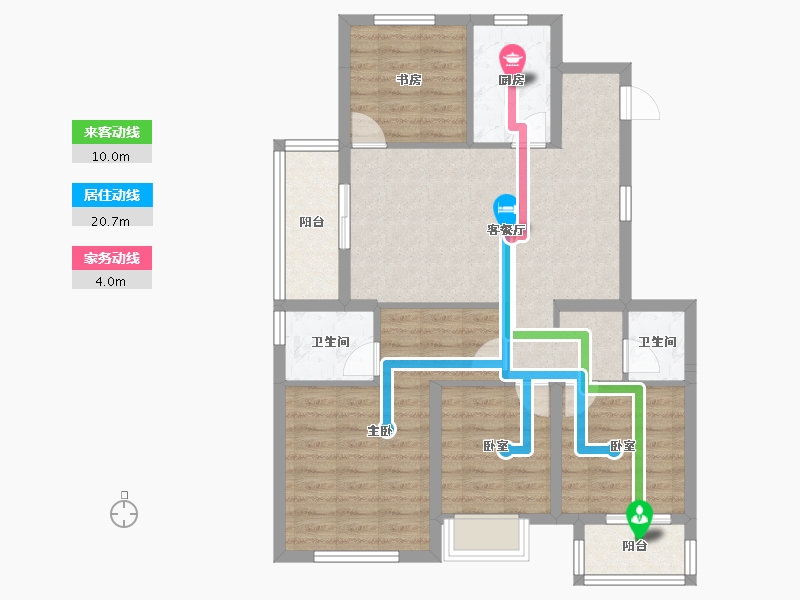 浙江省-台州市-东方苑-98.30-户型库-动静线