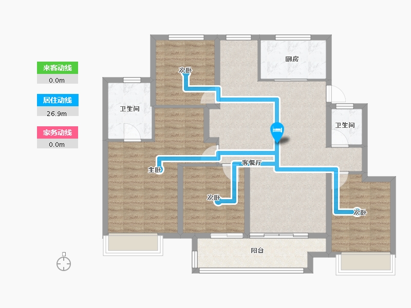 江苏省-镇江市-万科翡翠公园-108.00-户型库-动静线