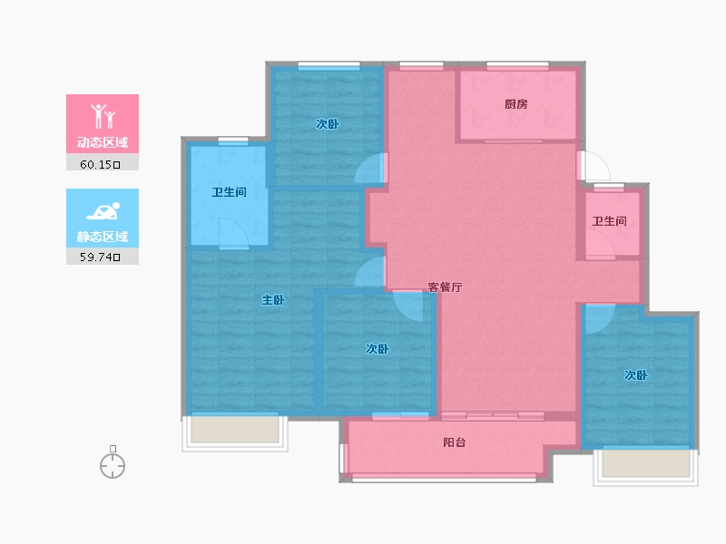 江苏省-镇江市-万科翡翠公园-108.00-户型库-动静分区