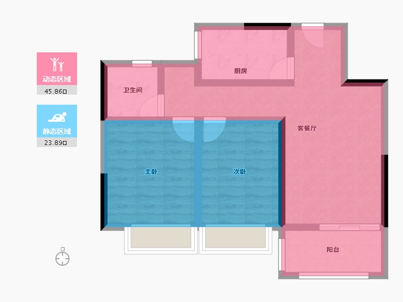 上海-上海市-中建御湖澜庭-60.96-户型库-动静分区