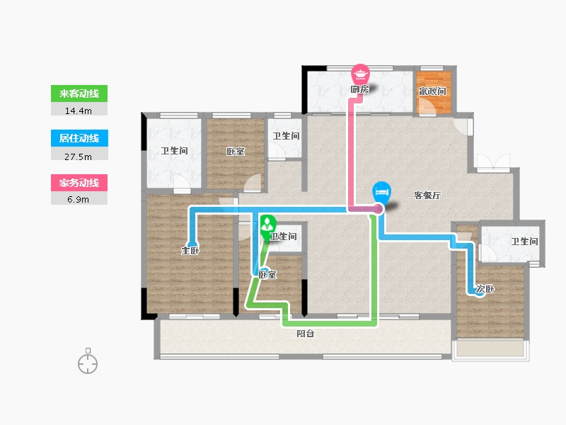 浙江省-湖州市-绿城春月锦庐-181.60-户型库-动静线