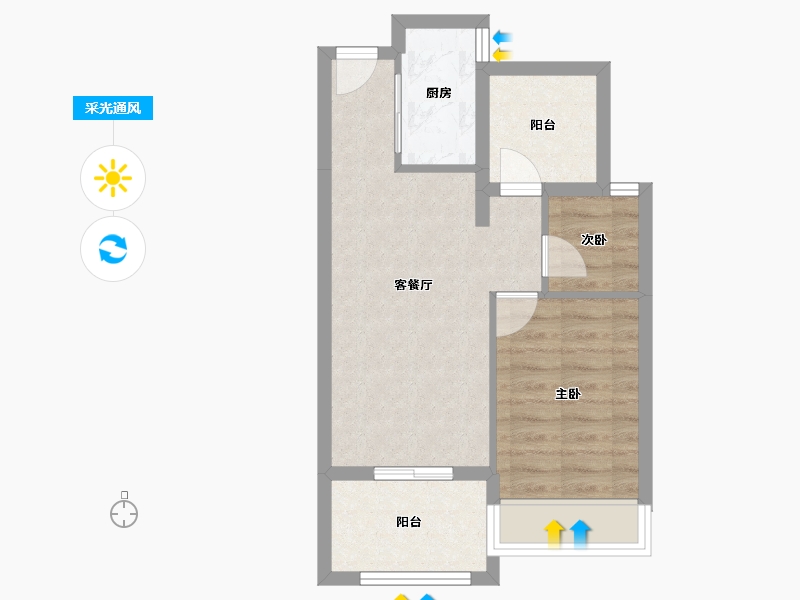 湖北省-恩施土家族苗族自治州-楚天都市半城伴山-48.90-户型库-采光通风