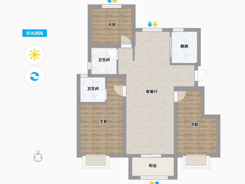 浙江省-舟山市-都会之光-82.12-户型库-采光通风