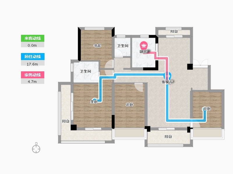 浙江省-湖州市-蓝城溪上云庐-111.20-户型库-动静线