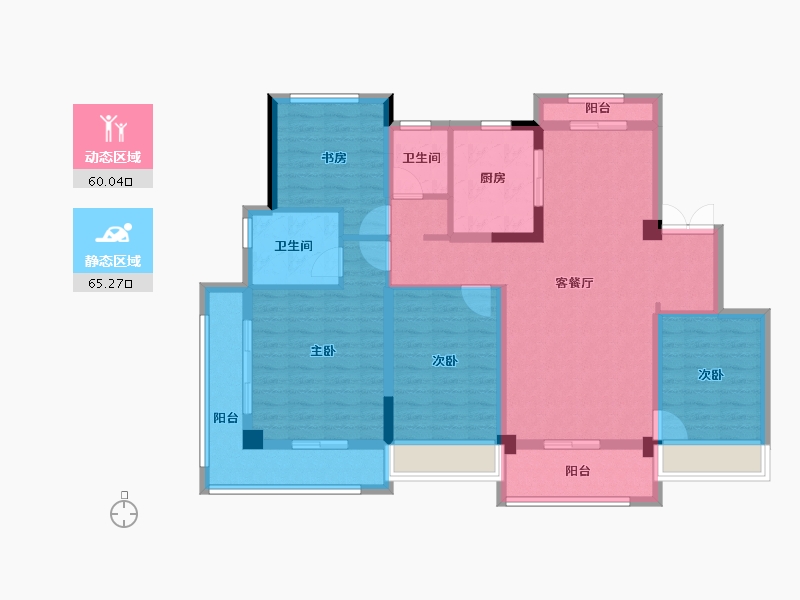 浙江省-湖州市-蓝城溪上云庐-111.20-户型库-动静分区