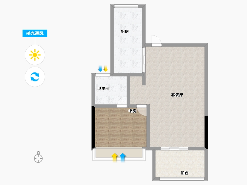 上海-上海市-金地新乐里-80.07-户型库-采光通风