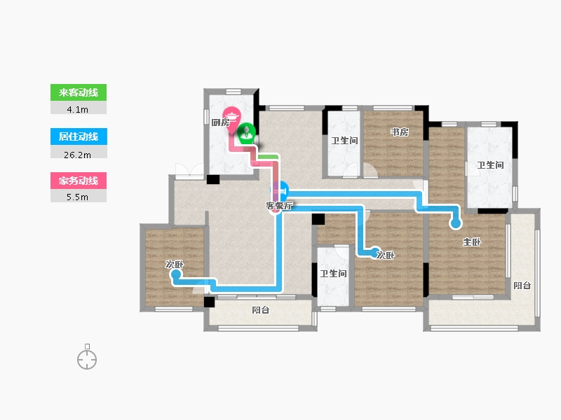 浙江省-湖州市-蓝城溪上云庐-148.00-户型库-动静线