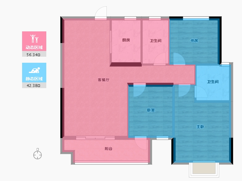 江西省-上饶市-东投·壹中华府-89.60-户型库-动静分区