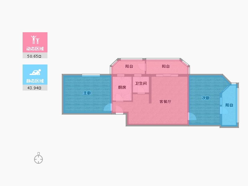 北京-北京市-静淑东里小区-82.50-户型库-动静分区