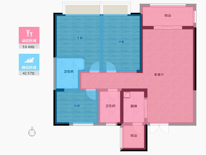 陕西省-渭南市-海兴国际-90.00-户型库-动静分区