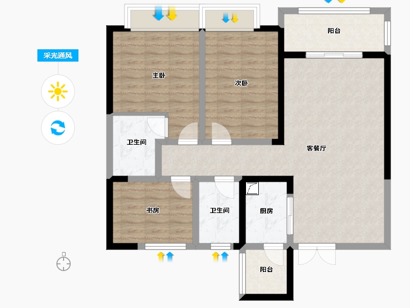 陕西省-渭南市-海兴国际-90.00-户型库-采光通风