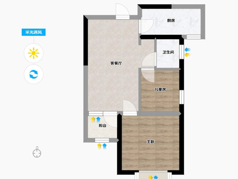 河南省-郑州市-泰宏建业国际城-45.00-户型库-采光通风