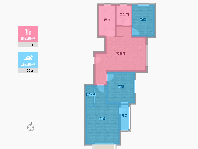 北京-北京市-国悦嘉园-70.00-户型库-动静分区