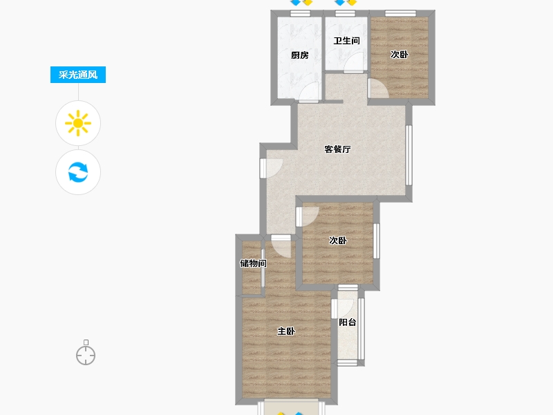 北京-北京市-国悦嘉园-70.00-户型库-采光通风