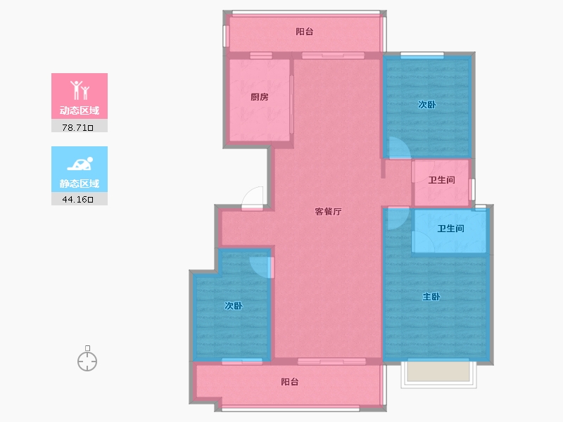 山东省-聊城市-润诚·学府里-111.20-户型库-动静分区