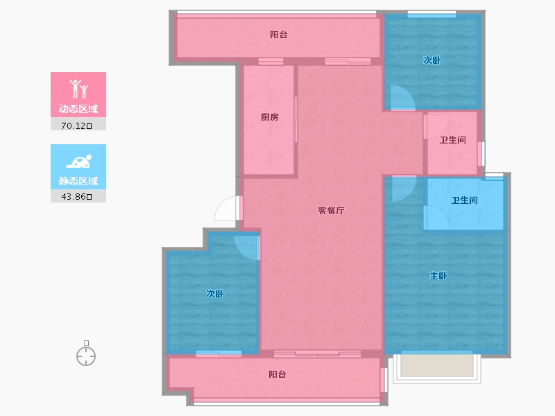 山东省-聊城市-润诚·学府里-103.51-户型库-动静分区