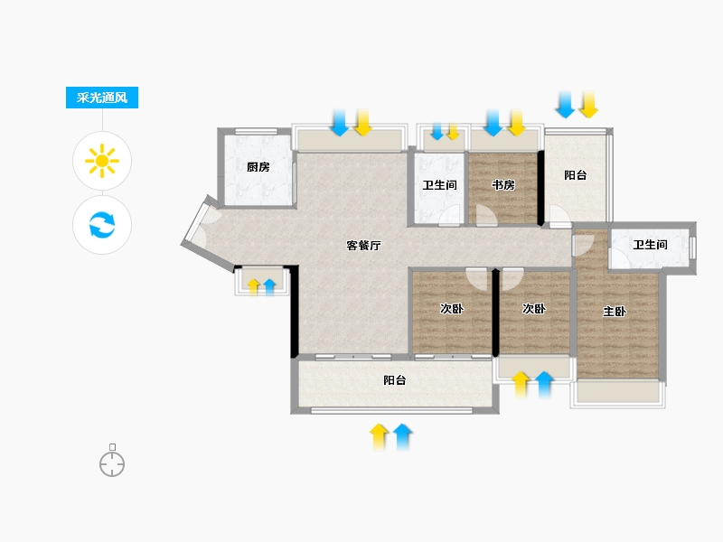 广东省-惠州市-星河臻誉府-118.12-户型库-采光通风