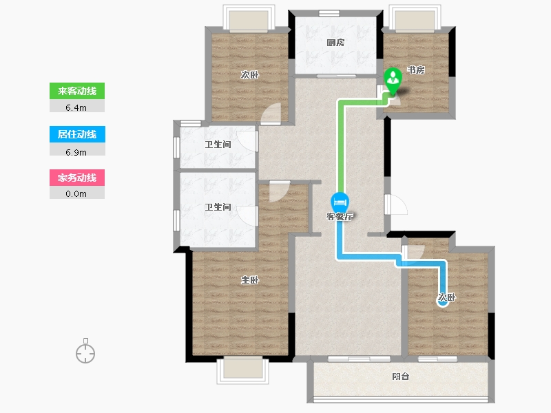 上海-上海市-葛洲坝玉兰花园-120.00-户型库-动静线