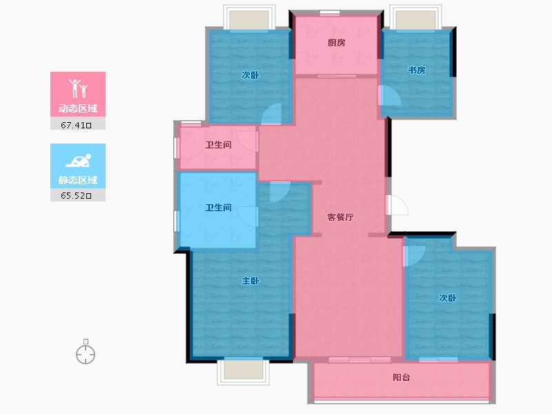 上海-上海市-葛洲坝玉兰花园-120.00-户型库-动静分区