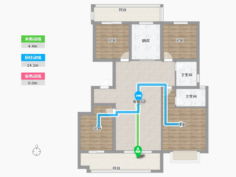 山东省-聊城市-润诚·学府里-111.20-户型库-动静线