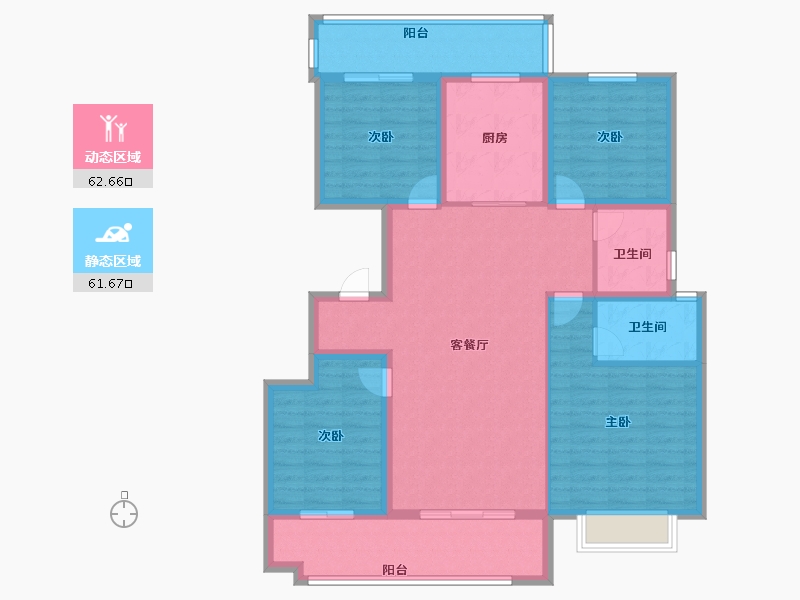 山东省-聊城市-润诚·学府里-111.20-户型库-动静分区