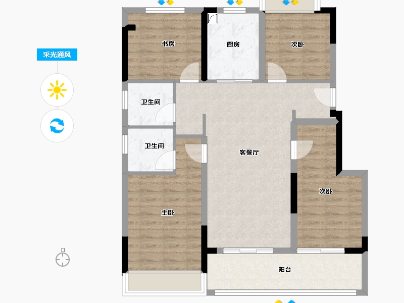 江苏省-常州市-铂樾云庭-95.99-户型库-采光通风