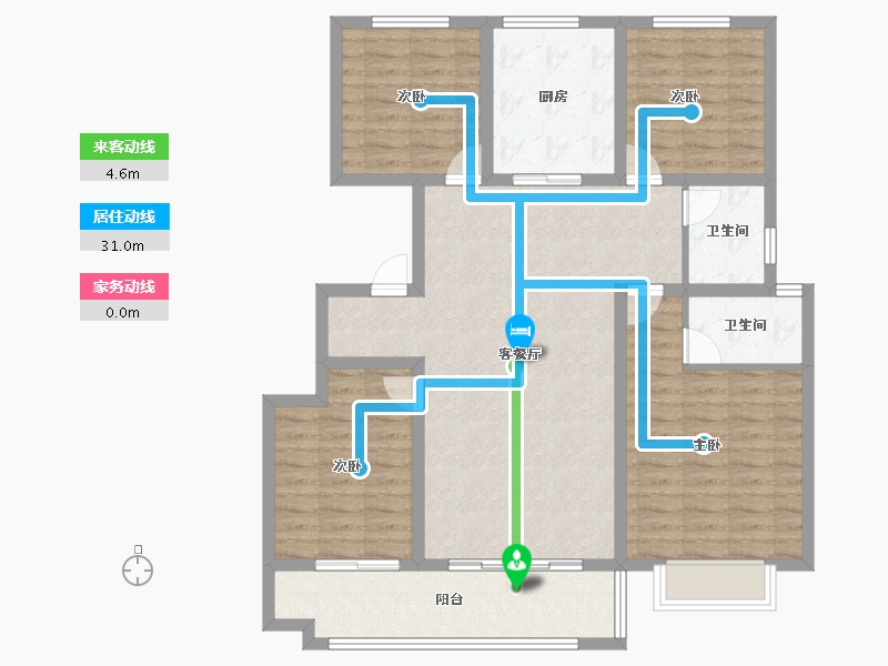 山东省-聊城市-润诚·学府里-111.20-户型库-动静线