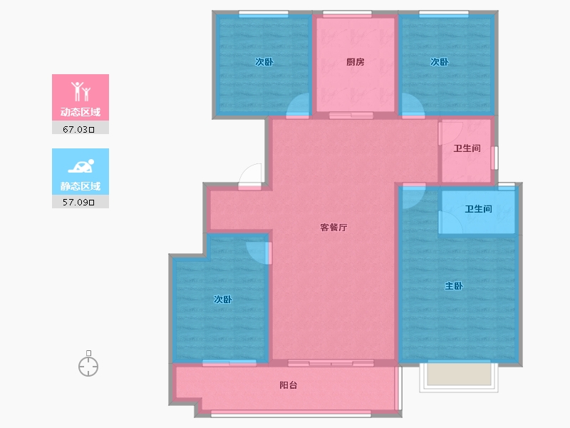 山东省-聊城市-润诚·学府里-111.20-户型库-动静分区