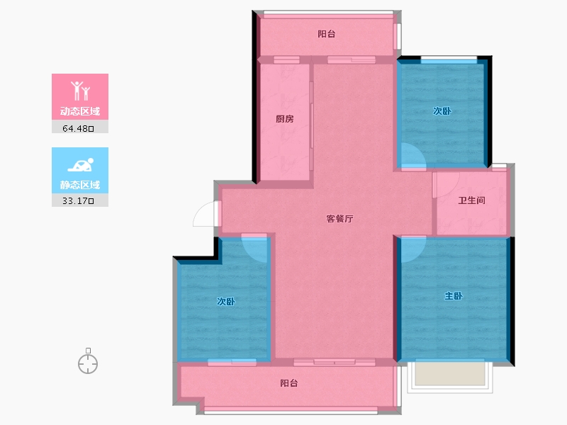 山东省-聊城市-世家·学府里-87.13-户型库-动静分区