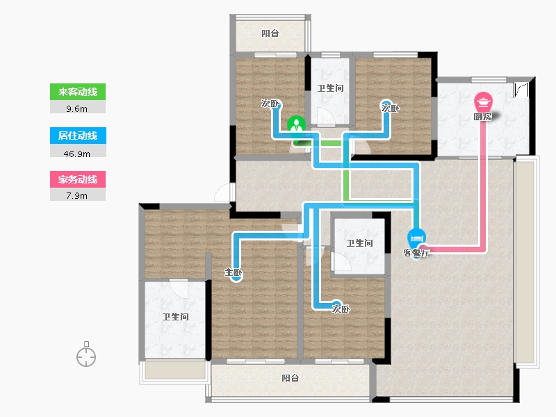 安徽省-马鞍山市-伟星玖樾台-182.73-户型库-动静线