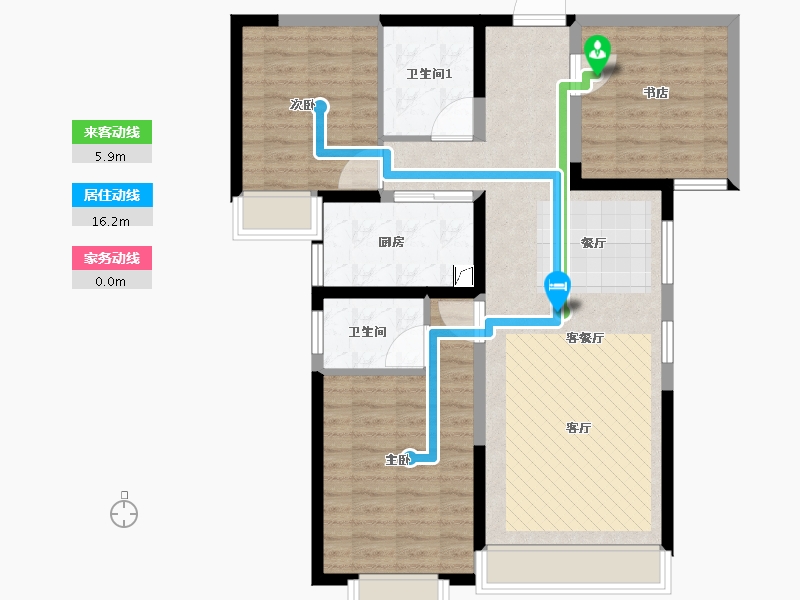 西藏自治区-拉萨市-泰林黄河馨苑二期-94.46-户型库-动静线