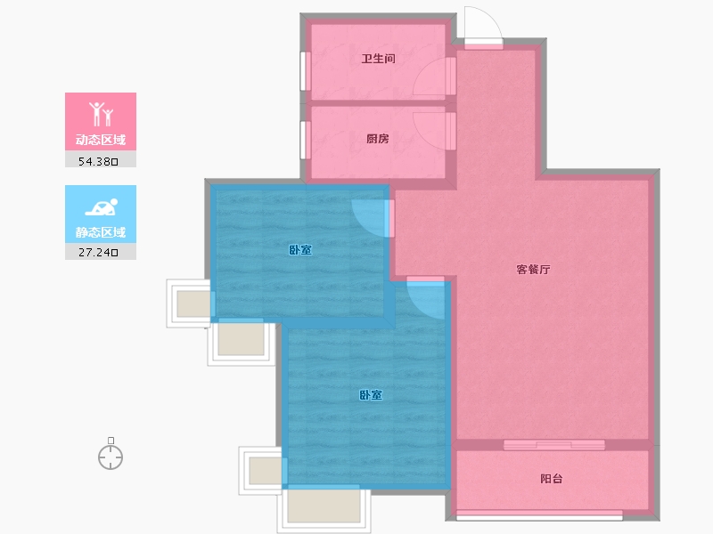 河南省-洛阳市-全盛天悦城悦云台-72.80-户型库-动静分区