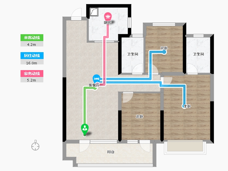 山东省-聊城市-星光·桃李天阅-96.00-户型库-动静线