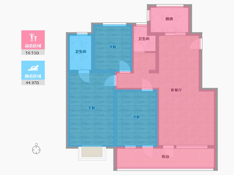 山东省-青岛市-北岭顺城-100.00-户型库-动静分区