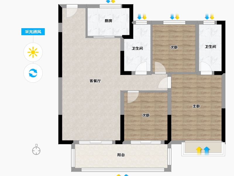 河南省-平顶山市-鲁山建业江山汇-100.00-户型库-采光通风