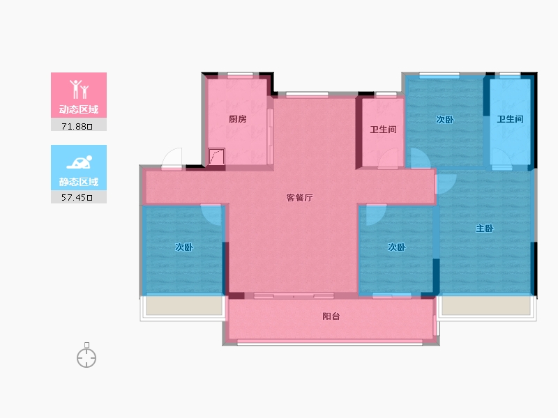 江苏省-常州市-铂樾云庭-116.45-户型库-动静分区