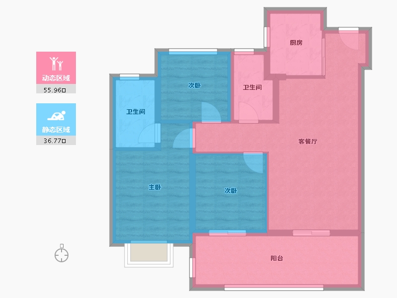 安徽省-合肥市-国贸璟原-82.76-户型库-动静分区