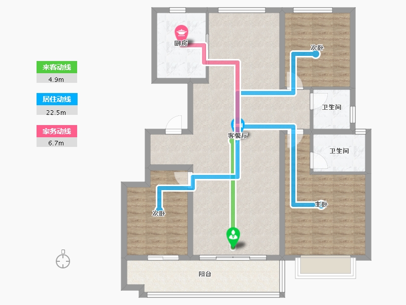 山东省-聊城市-润诚·学府里-111.52-户型库-动静线