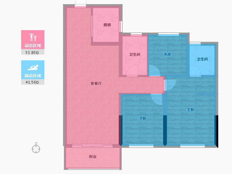 浙江省-绍兴市-华都杭宸府-85.82-户型库-动静分区