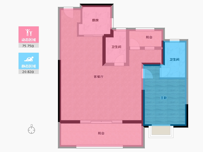 安徽省-合肥市-润城中心-86.42-户型库-动静分区