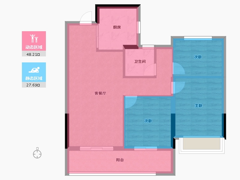 浙江省-绍兴市-元垄紫辰府-68.00-户型库-动静分区