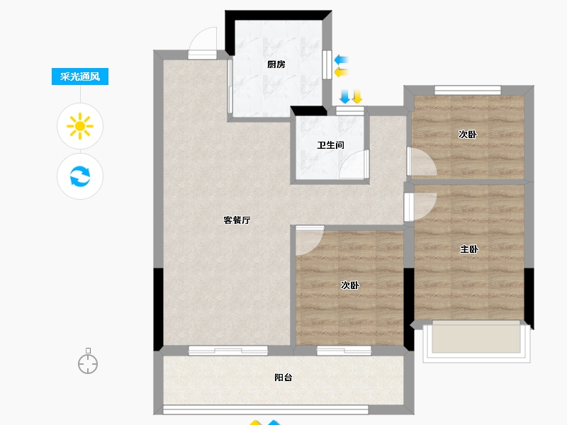 浙江省-绍兴市-元垄紫辰府-68.00-户型库-采光通风