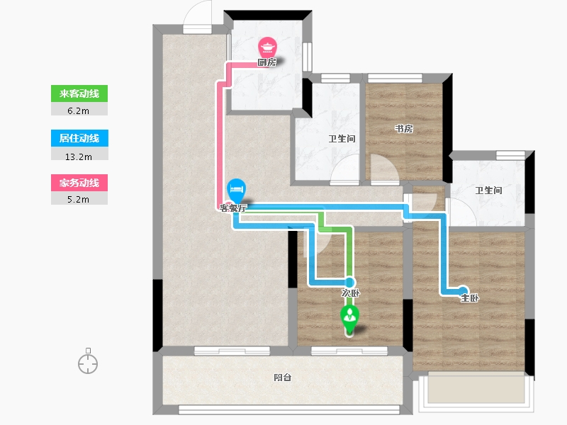 浙江省-绍兴市-元垄紫辰府-76.00-户型库-动静线