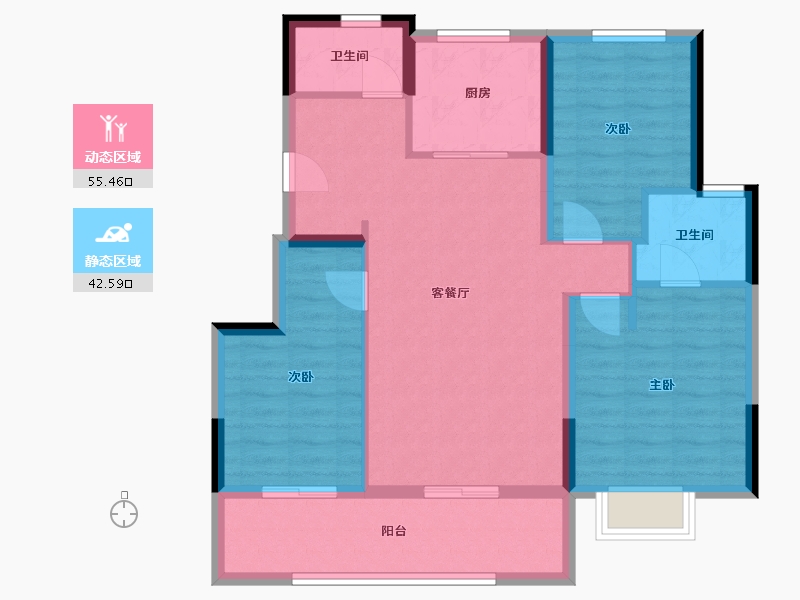 安徽省-合肥市-兴港和昌湖畔云栖-88.00-户型库-动静分区