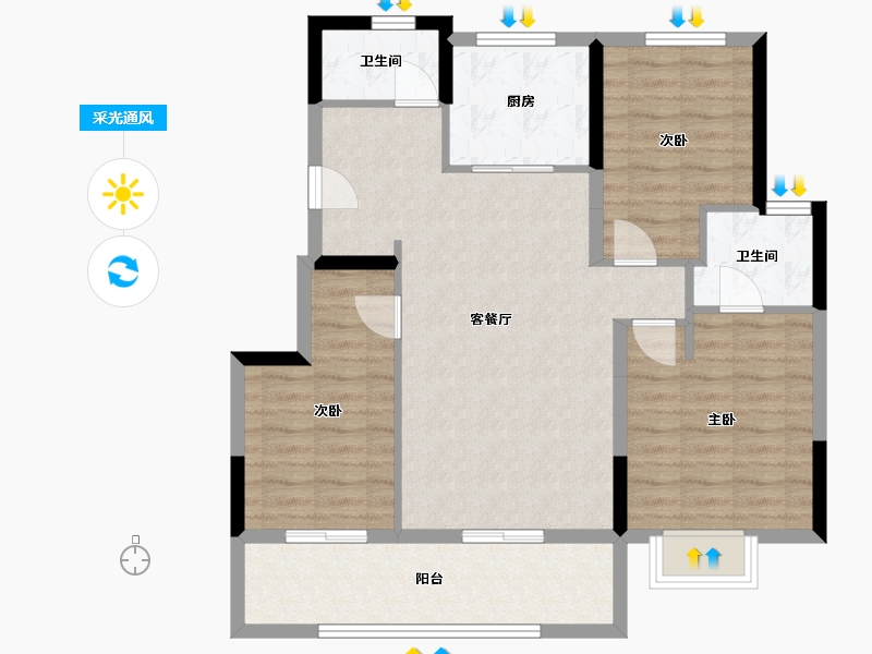 安徽省-合肥市-兴港和昌湖畔云栖-88.00-户型库-采光通风